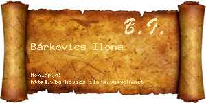 Bárkovics Ilona névjegykártya