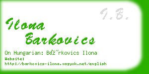 ilona barkovics business card